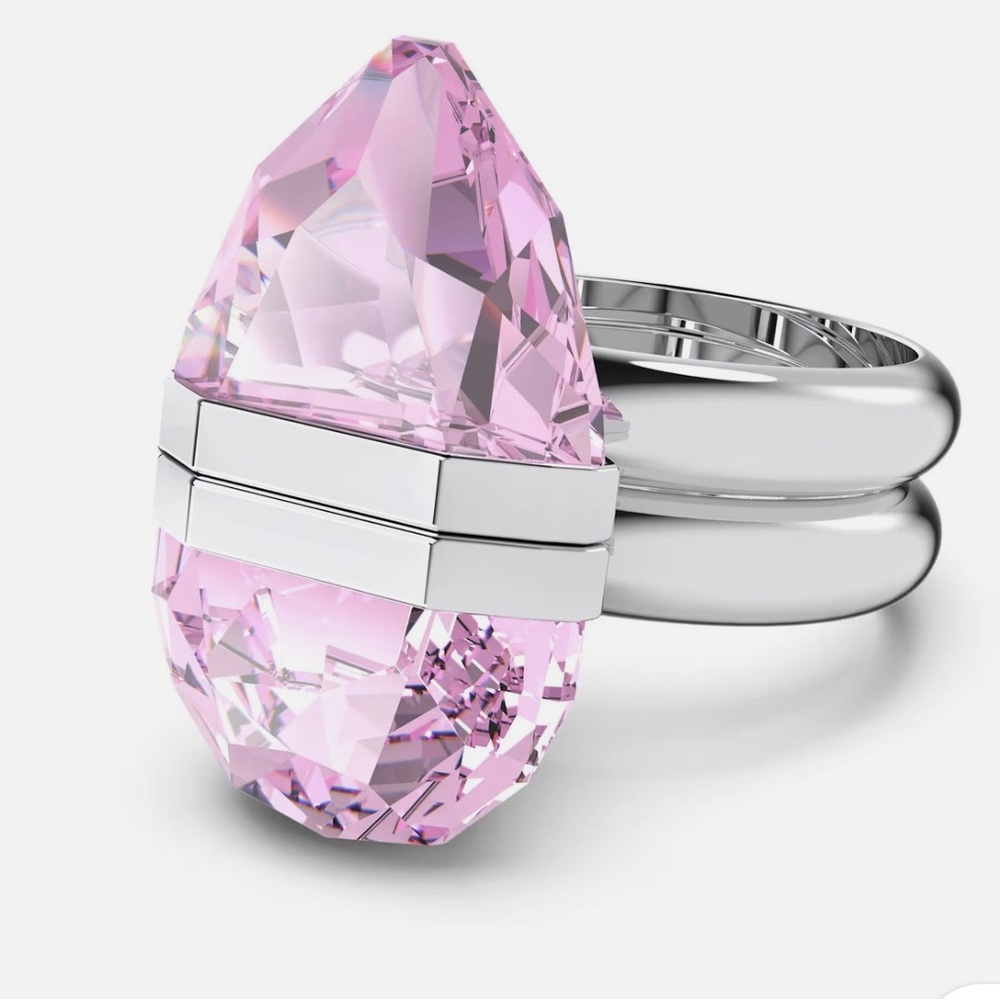 Swarovski Lucent Ring Magnetic, Pink, Rhodium plated 50 EUR - 4 3/4 USA